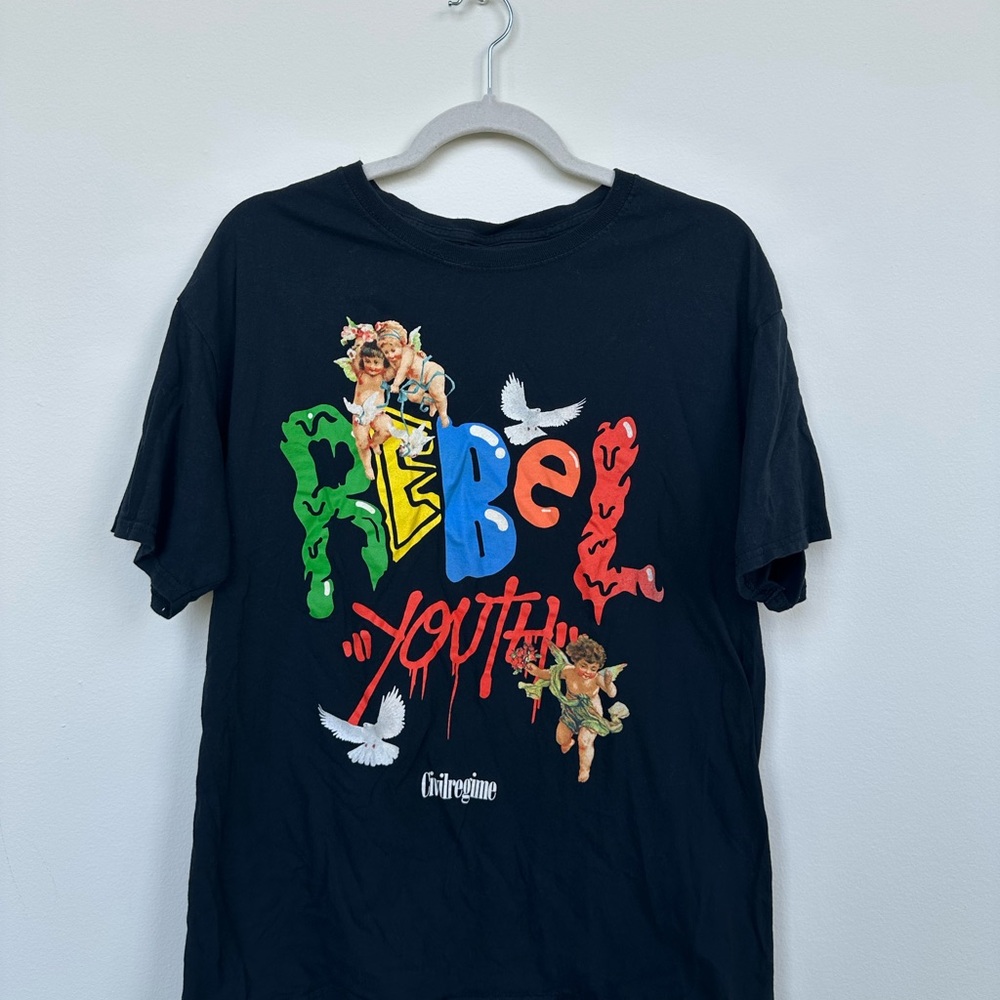 Civil Regimen Black Graphic Tee Rebel Youth Design